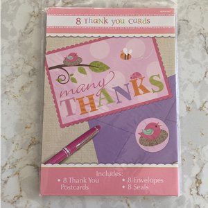 Tweet Baby Girl Thank You Cards w/ Envelopes (8ct)